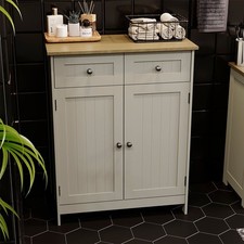 Priano Bathroom 2 Drawer 2 Door Freestanding Cabinet Storage Cupboard Grey