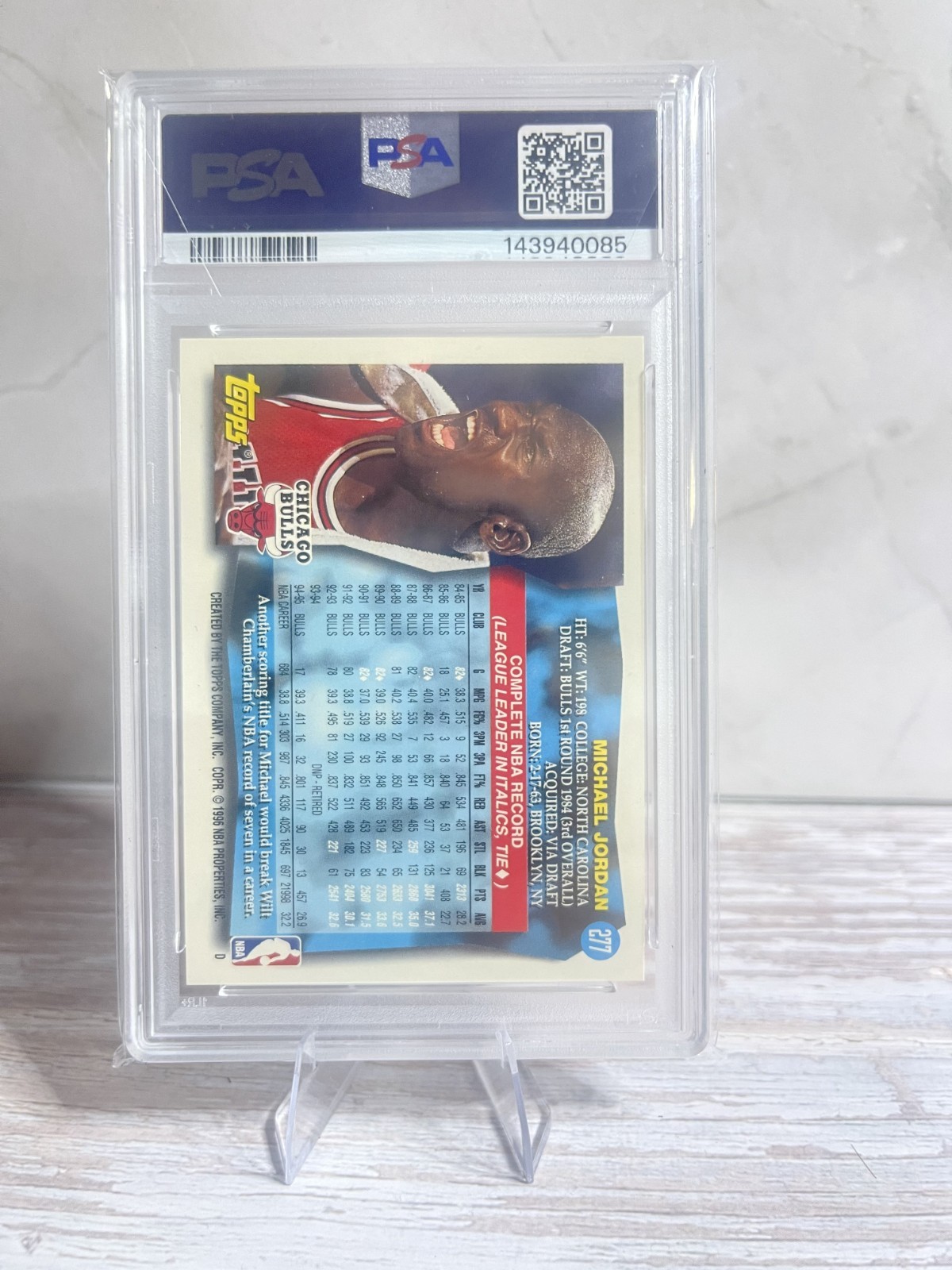 1995-96 Topps - Michael Jordan #277 PSA 9 view 2