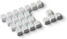 23 PCS White Rubber Antislip Texture Backlit Keycaps OEM Profile Key Set