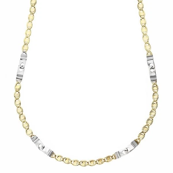 Collier Chaîne Bicolore Doré Et Argenté Pour Homme - Occasion