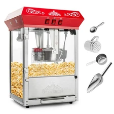 OPEN BOX - Bar Style Popcorn Machine Maker Popper with 10-Ounce Kettle - Red