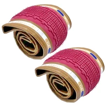 PAIR Panaracer Gravelking SK Tubeless Tires 700 x 40 Gravel Road Cranberry