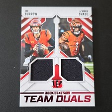 Panini 2025 Rookies & Stars Team Duals TD-CIN Burrow Chase Bengals Mem