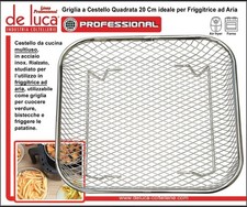 GRIGLIA A CESTELLO PER FRIGGITRICE AD ARIA IN ACCIAIO INOX 18/10 CM 20 X 20