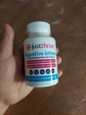 Just Thrive Digestive Bitters Supplement Digestion Gas Bloat Help 60 Veg Caps