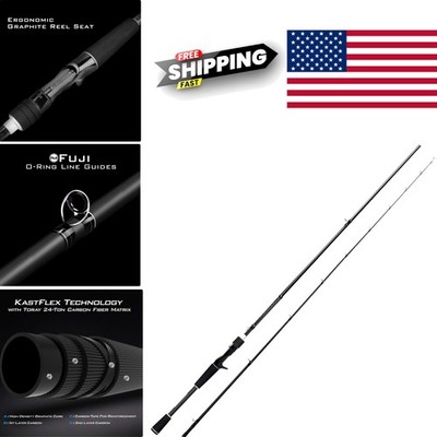Graphite Casting Rod 7 Feet 6 Inches Durable Construction for Bass Trout Fishing