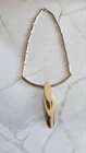 Chunky Geometric Pendant Necklace VTG Modernist Boho Costume Jewelry