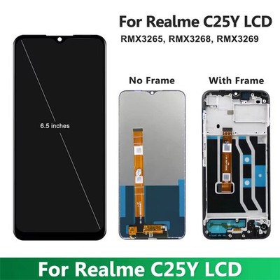 For OPPO Realme C25Y LCD Display Touch Screen Digitizer Replacement Frame