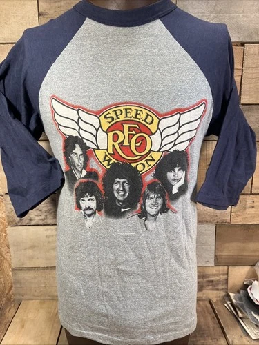 REO Speedwagon Concert Tour Jersey 3/4 Raglan L 1980s vintage concert t-shirt, vintage, single stitch, B+ condition