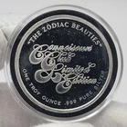 Connoiseurs Club Virgo 1 oz .999 Fine Silver Round The Zodiac Beauties Series