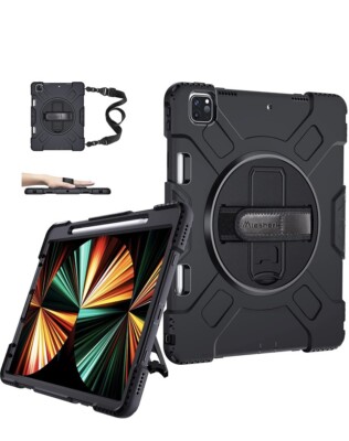 iPad Pro 12.9 Case 2021 5th Generation: Military Grade Shockproof Silicone