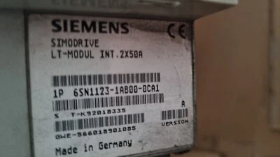 Siemens 6SN1123-1AA00-0CA1 ***SPARE PART*** SIMODRIVE 611 POWER MODULE, 1 AXIS, 50 A, INTERNAL CO... — Servomotors & Servo Drives