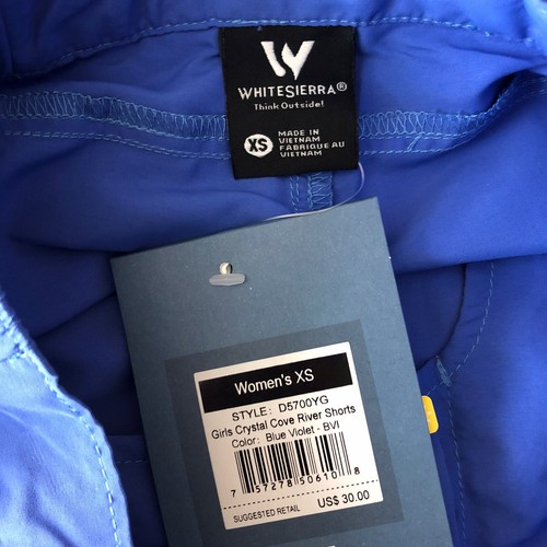 White Sierra Girls Crystal Cove River Shorts Nylon Cargo UPF 30 Blue Size XS - Picture 3 of 6