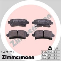 Zimmermann 24421.170.1 Bremsbelagsatz, Scheibenbremse Hinterachse FÜR Buick (Sgm