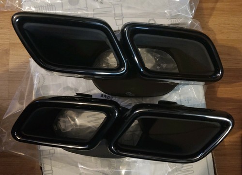 Mercedes OEM Quad Tip Black Chrome Night Package W253 C253 GLC 63 W213 E63 AMG - Picture 3 of 4