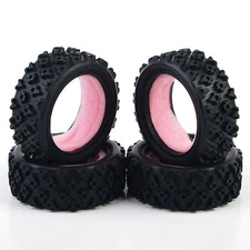 4Pcs 1/10 Rubber Rally Tires&Foam Filler For HPI HSP RC 1:10 Off Road Model Car