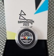 2022 Commonwealth Games Birmingham Piedfort Silver Proof 50p Coin COLOURED  NEW 