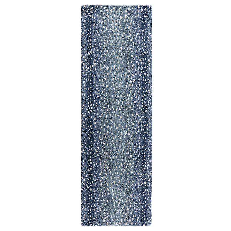 Antelope Blue Wool Tufted Area Rug - Modern Animal Print Design for Living Room - Image 4 of 4