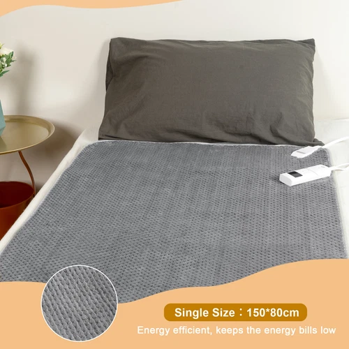 TOPS Single Electric Heated Blanket 18-48℃ Heat Settings Timer Warm Washable - Picture 4 of 7