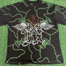 Camiseta negra vintage Y2K para hombre Brooklyn Express AOP cadena tribal Jesse Pinkman XL