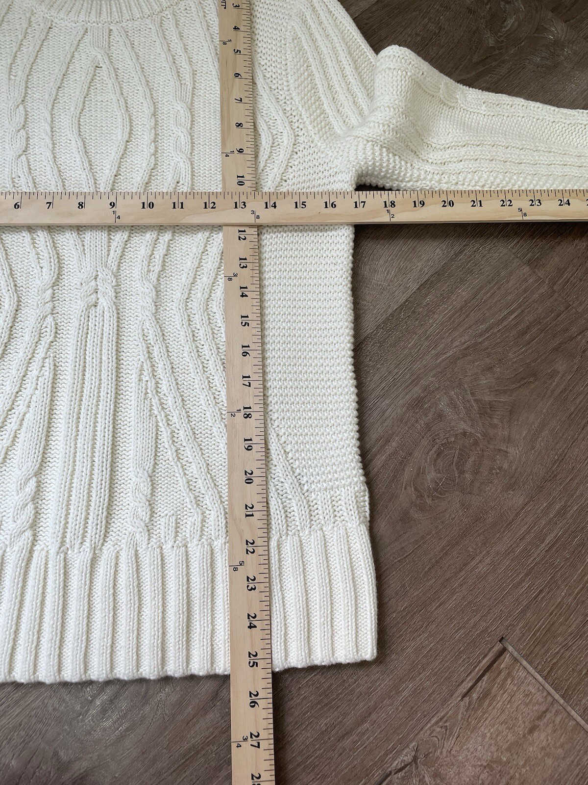 Amazon Essentials Cable Knit Sweater Ivory Cotton… - image 6