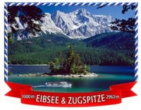Eibsee Zugspitze Bayern Premium Magnet Aus Poly Souvenir Germany
