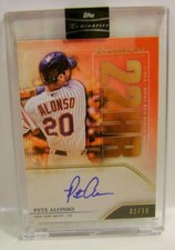 PETE ALONSO /10 AUTO 22 HR TOPPS LUMINARIES BASEBALL 2020