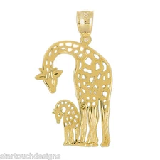 New 14k Yellow Gold Giraffe Pendant