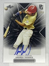 2021 LEAF PERFECT GAME ANDRES TAVARES BLACK PAPER AUTO # 1/50