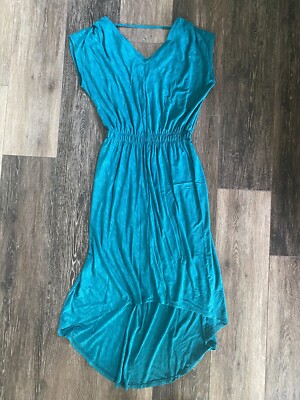 Mossimo Women's Juniors Green High Low V- Neck Back Dress S Small Soft |  eBay