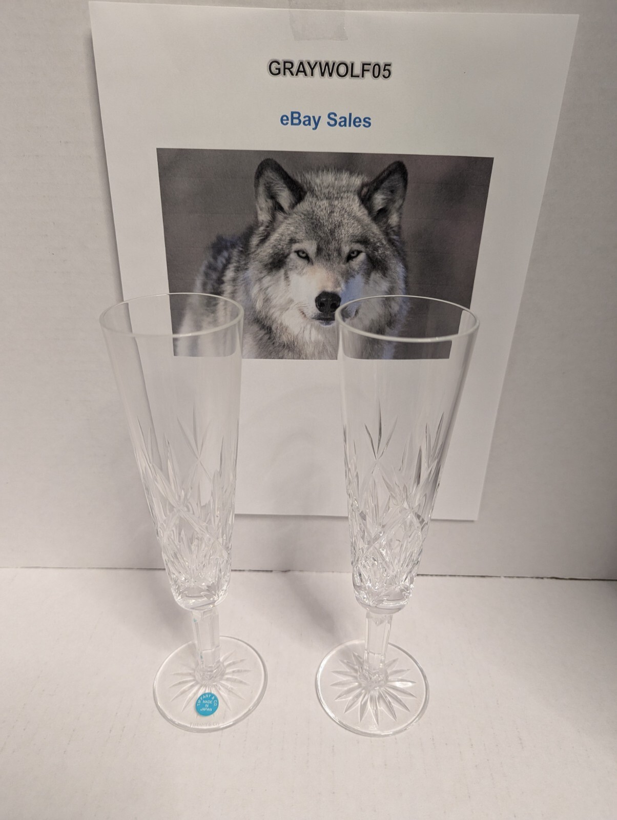 TIFFANY & Co “SYBIL” CHAMPAGNE FLUTES -SET OF 2 NEW-No Box