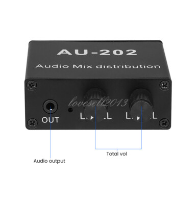 Stereo Mixer Audio Distributor for Headphone Power AMP Volume control NEW