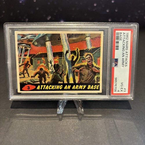 1962 Topps Mars Attacks #3 Attacking an Army Base — PSA 4