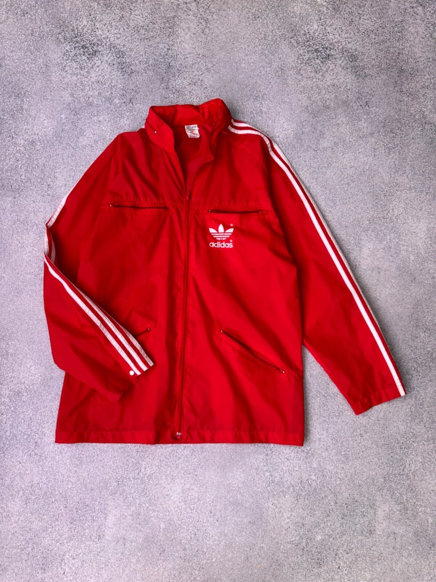 adidas ジップアップジャケット レッド adidas（アディダス） adidas 80s レザートラックジャケット レザー