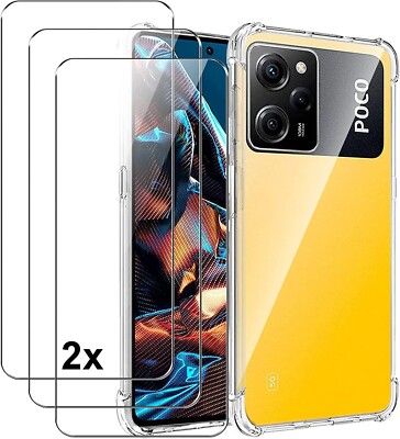 Coque Transparente + 2 Verres Trempés Pour Xiaomi Poco X5 / X5 Pro - Neuf