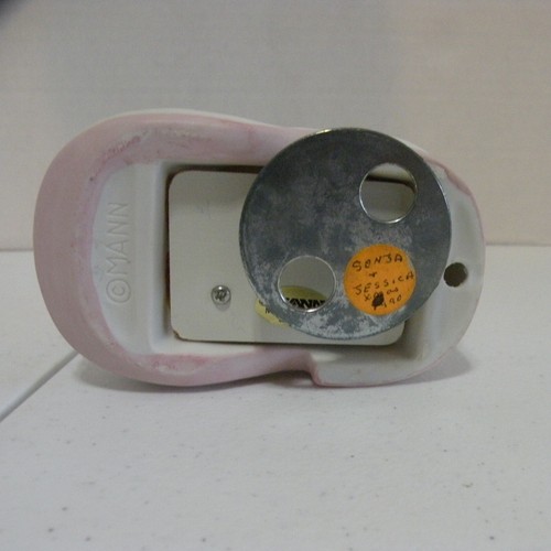 Caja de música giratoria vintage Mann cerámica zapato gatito rosebuds Japón 1982 - Imagen 7 de 16