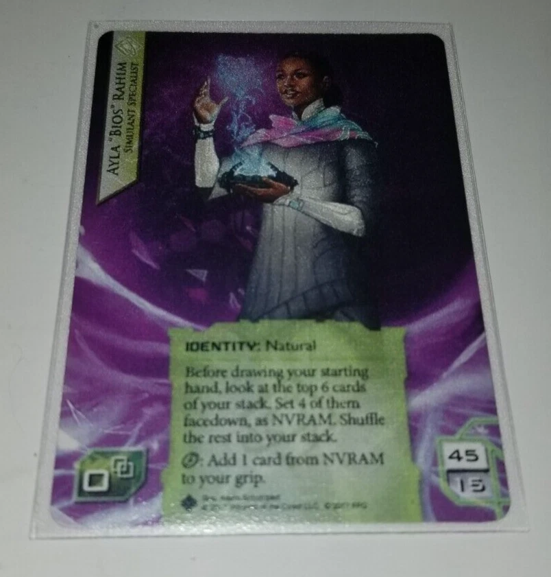 Android Netrunner Steve Cambridge Ayla Rahim 2-Sided Promo Cards NEW w/ Sleeve - Image 2 of 2