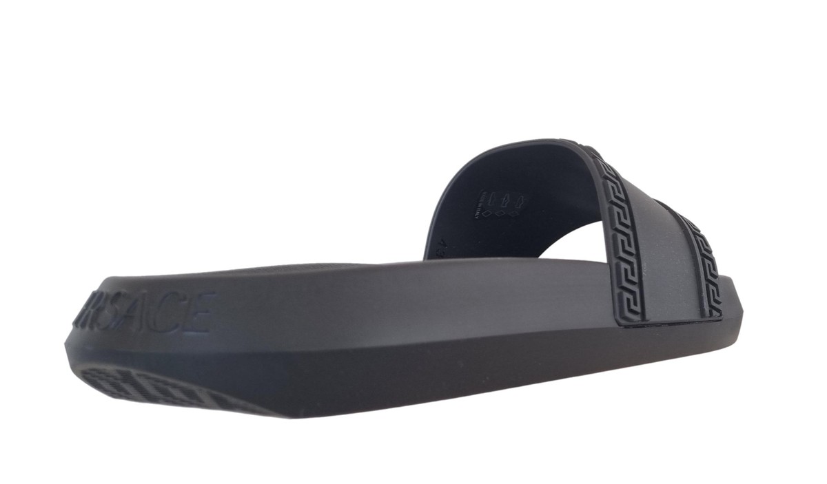 VERSACE ciabatte sandalo in gomma unisex 1008733 nero medusa