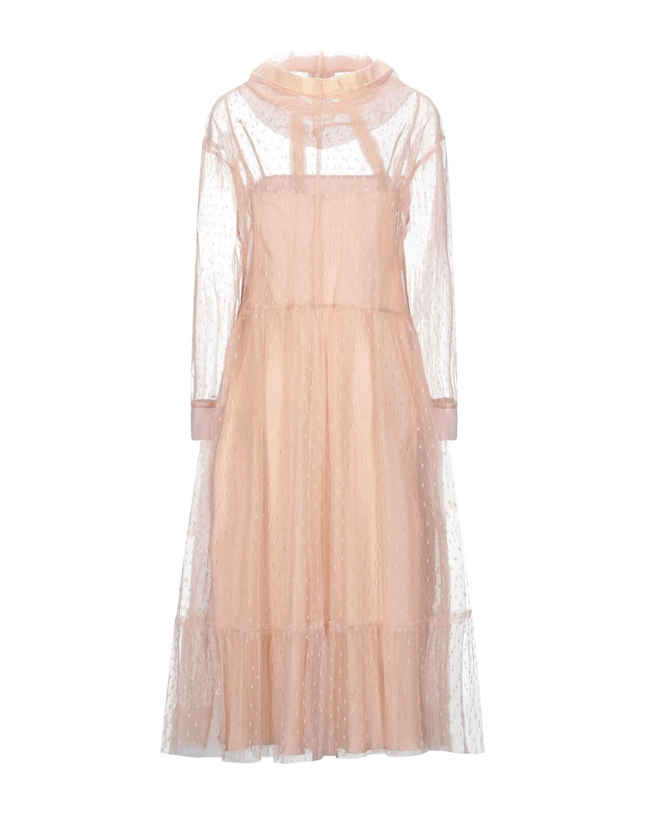 Abito rosso Valentino nuovo con etichette con cappuccio e bordo grosgrain Point d'esprit 44EU MSRP $1275