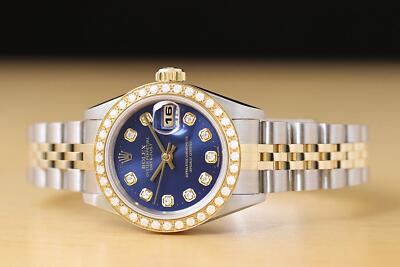 ROLEX DATEJUST 79173 8コマ ROLEX LADIES DATEJUST 79173 BLUE DIAL 18K YELLOW GOLD STEEL 2-TONE