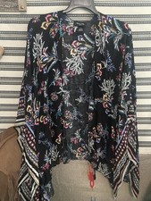 Marcus Adler Black Floral Kimono One Size