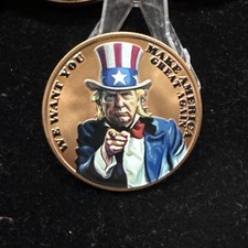 We Want You Uncle (Donald Trump) Sam  America 1 Oz Copper Round Colorized
