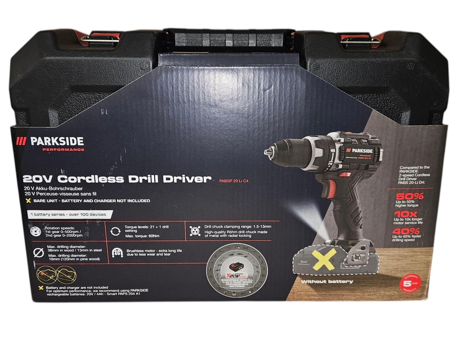 Parkside Performance® PABSP 20 Li C3 Trapano avvitatore a batteria da 20 V senza foto 5