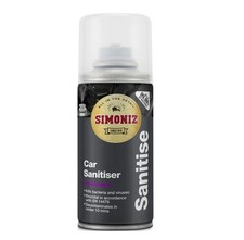 Simoniz Car Sanitiser Quickly Decontaminates Odours Fresh Clean Fragrance 150mL