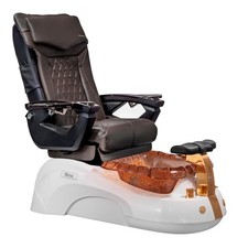 SIENA Shiatsulogic Pedicure Chair White/Gold Tub w/Discharge Pump, LX Coffee