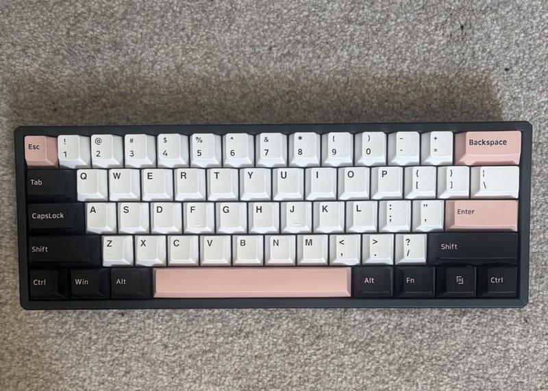 Keychron K12 Bluetooth Mechanical Keyboard 60% Red Switches with custom keycaps