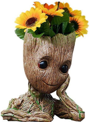 Baby Groot Pen Holder or Flower Pot with Drainage Hole Ideal for Tiny Plants 6''