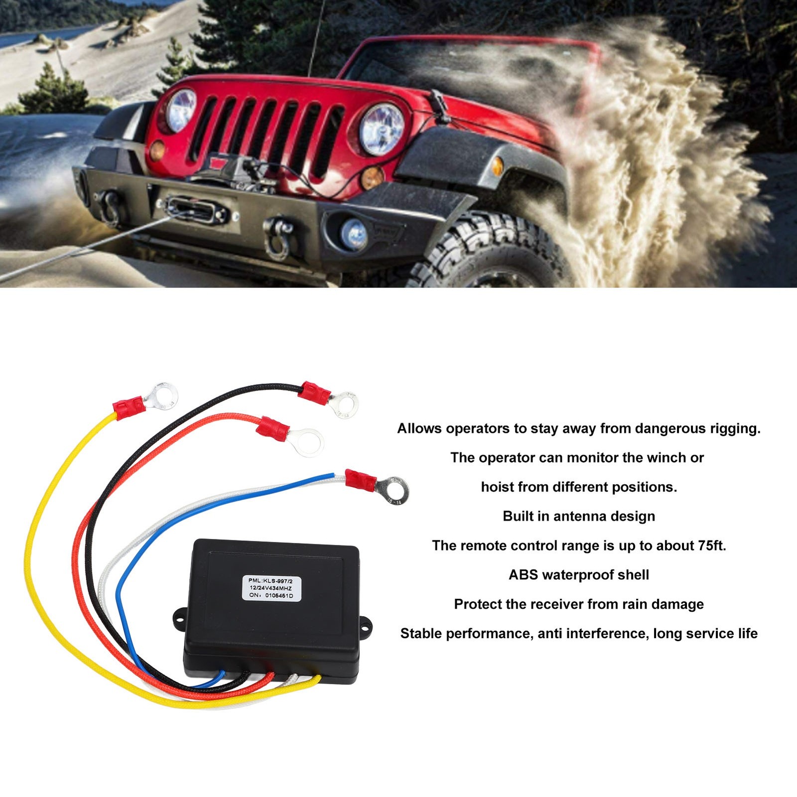 12V 24V Wireless Winch Remote Control Kit With Long Range For Truck ATV SUV For
