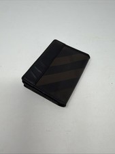 Burberry Men s Compact Wallet Brown Black Striped
