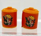 Vintage Barbie Kitchen Playset #7472 Replacement Mushroom Canisters 1990 Mattel